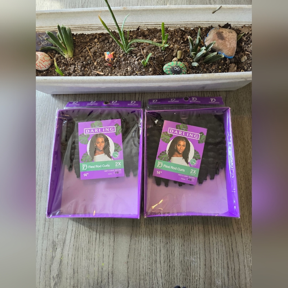 Darling Flexi Rod Curls 14" Soft & Light Texture 1B Hair Extension 2X Pack